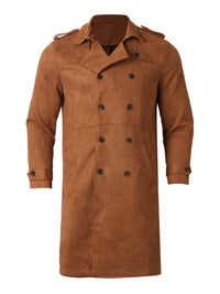 Lars Elegant Trench Coat with Button Front and Pockets in Brown