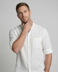 Lars Linen Shirt with Stand Collar