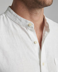 Lars Linen Shirt with Stand Collar