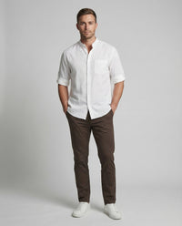 Lars Linen Shirt with Stand Collar