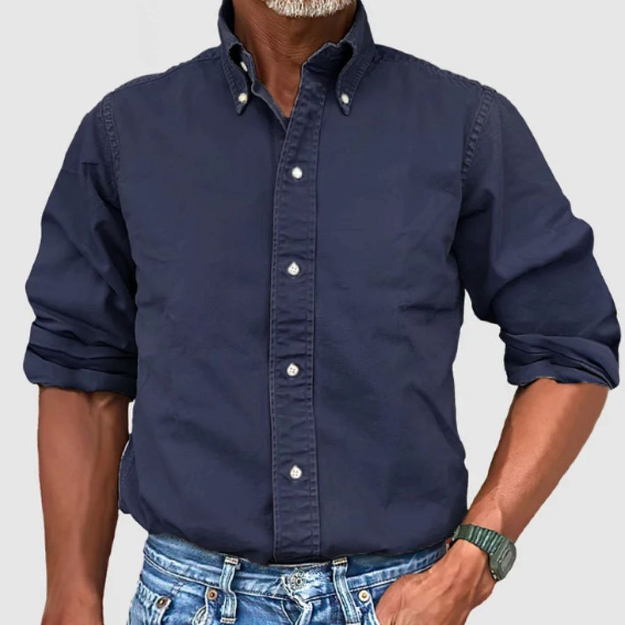 Lars Shirt with Long Sleeve in Navy