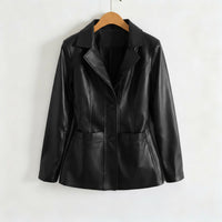 Laura Lambskin Blazer in Charcoal