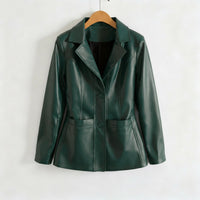 Laura Lambskin Blazer in Emerald
