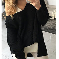 Laurel Casual Knit Sweater in Black