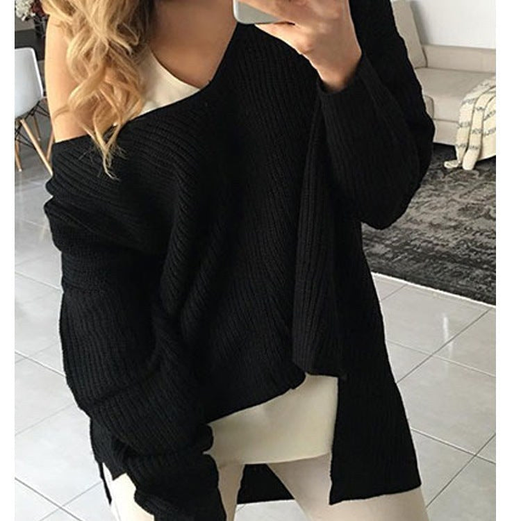 Laurel Casual Knit Sweater in Black