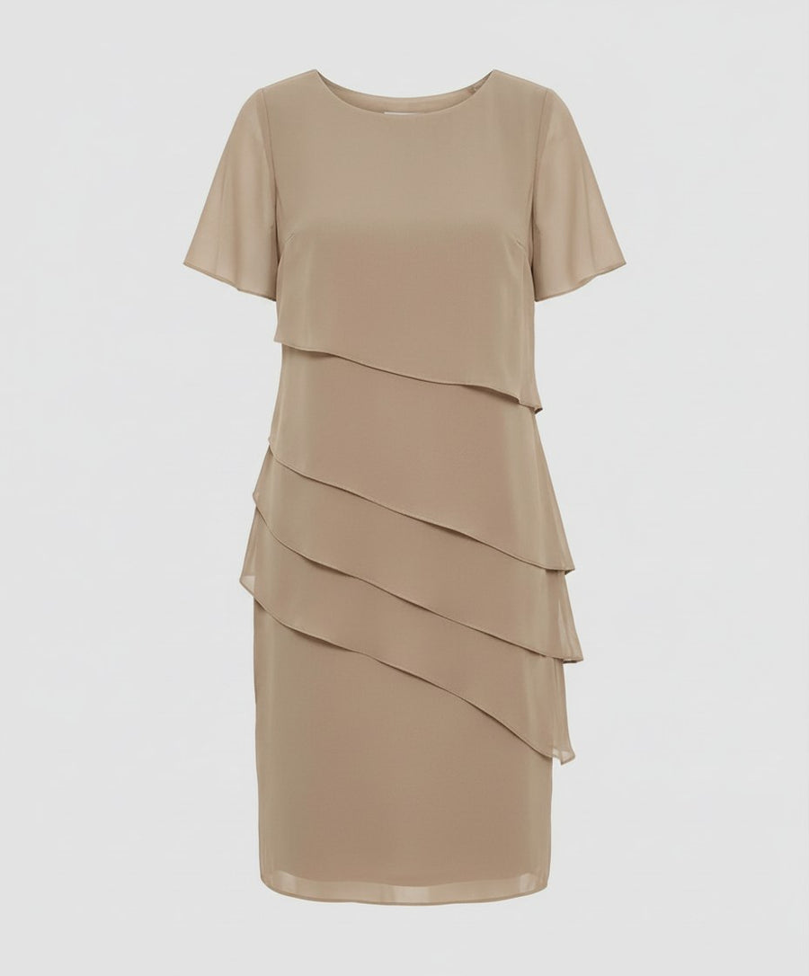 Laurel Elegant Dress in Khaki