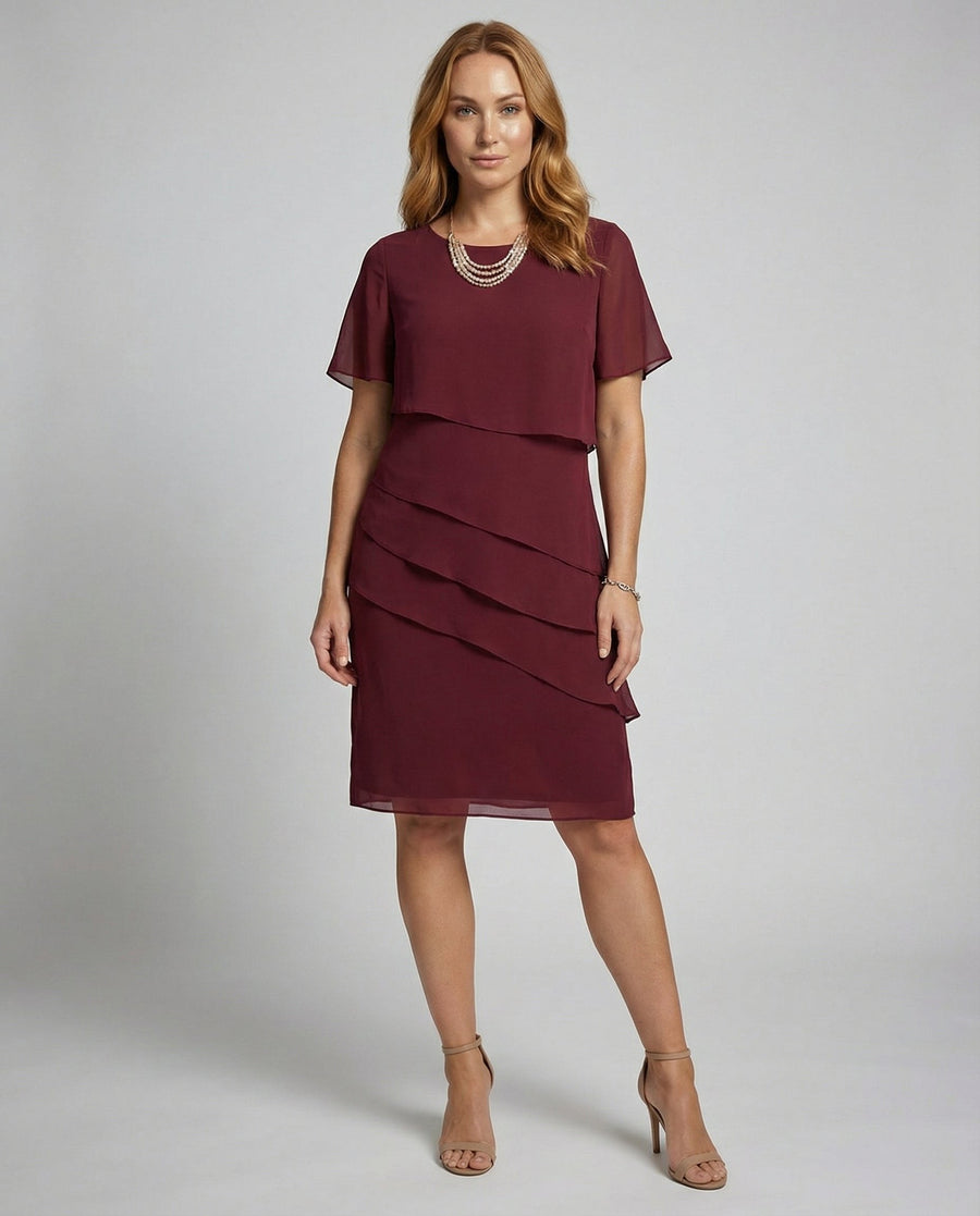 Laurel Elegant Dress in Red