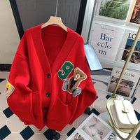 Laurel Knit Cardigan in Red
