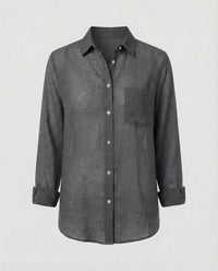 Laurel Linen Blouse in Brown