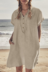 Laurel Linen Dress in Beige
