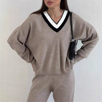 Laurel Sweater with V-Neck and Striped