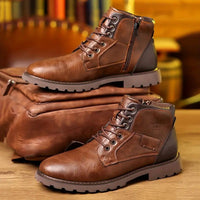 Laurens Boots with Zip Front in Brown