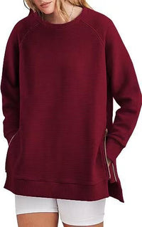 Laurens Casual Shirt with Zip Front and Pockets in Burgunderrot