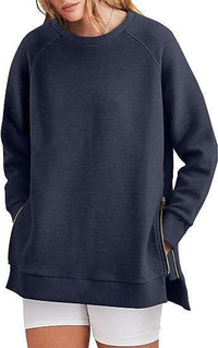 Laurens Casual Shirt with Zip Front and Pockets in Indigoblau