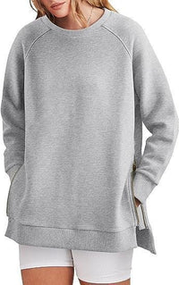 Laurens Casual Shirt with Zip Front and Pockets in Light Grey
