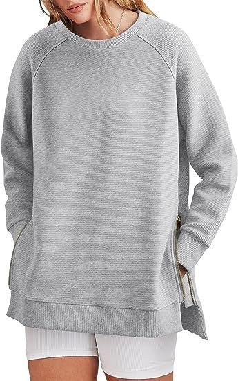 Laurens Casual Shirt with Zip Front and Pockets in Light Grey