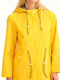 Laurens Coat with Hood in Yellow
