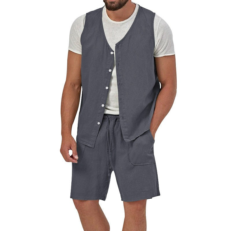 Laurens Vest with Sleeveless and Pockets in Grey