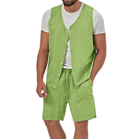 Laurens Vest with Sleeveless and Pockets in Light Green
