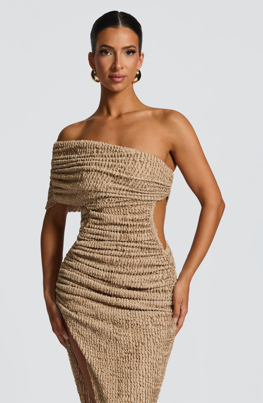 Mallory Midi Dress – Beige