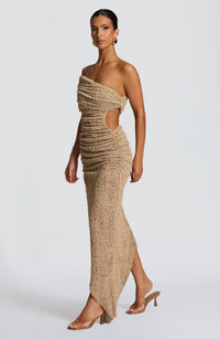 Mallory Midi Dress – Beige