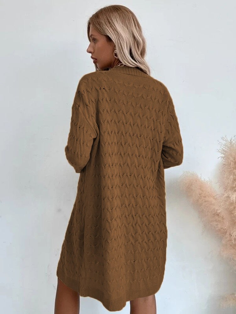 Lavinia Casual Knit Coat in Caramel