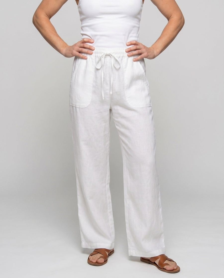 Lavinia Casual Linen Joggers with Elastic Waist and Pockets