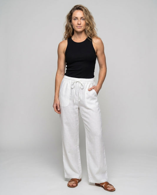 Lavinia Casual Linen Joggers with Elastic Waist and Pockets