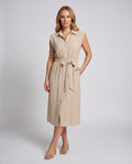 Lavinia Dress with Sleeveless and Button Front