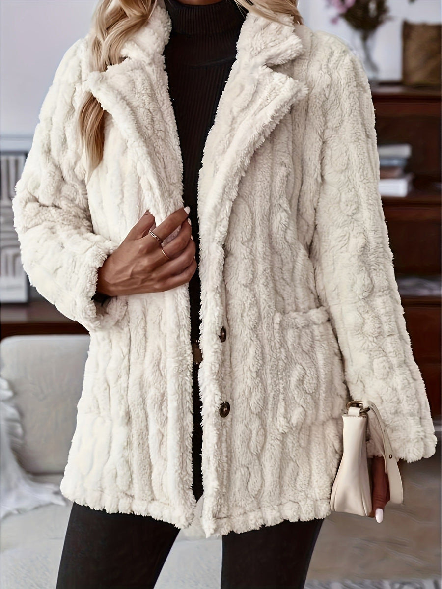 Lavinia Elegant Coat in Milk White