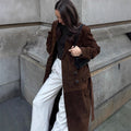 Lavinia Elegant Leather Coat with Belted