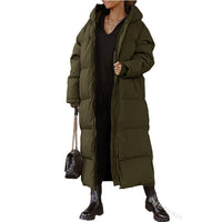 Lavinia Quilted Jacket with Hood in Olive Green