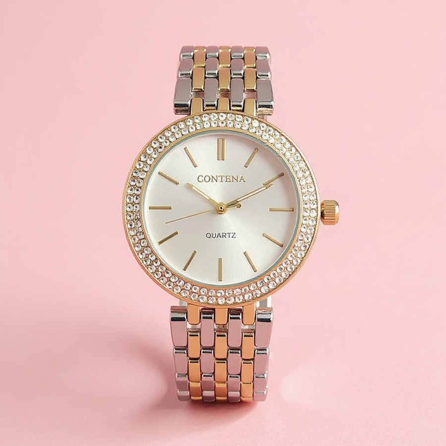 Le Contena Wristwatch, 38mm in Sliver Gold