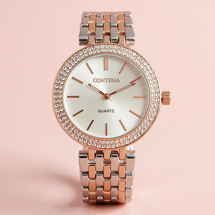 Le Contena Wristwatch, 38mm in Sliver Rose Gold