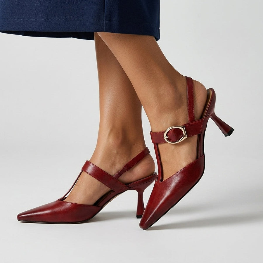 Le Margaux Slingback Heel in Cabernet