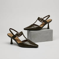 Le Margaux Slingback Heel in Olive