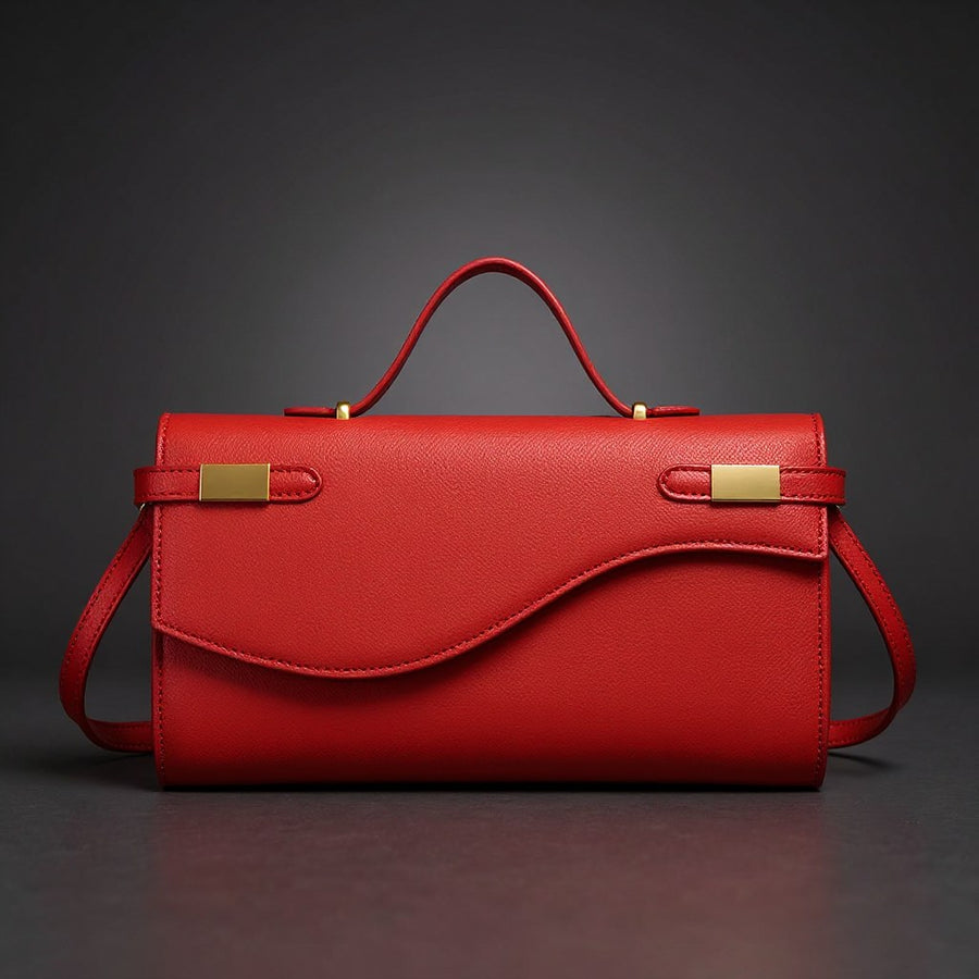 Le Solène Handbag in Crimson