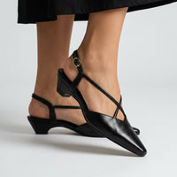 Leah Pointed Toe Slingback in Charcoal