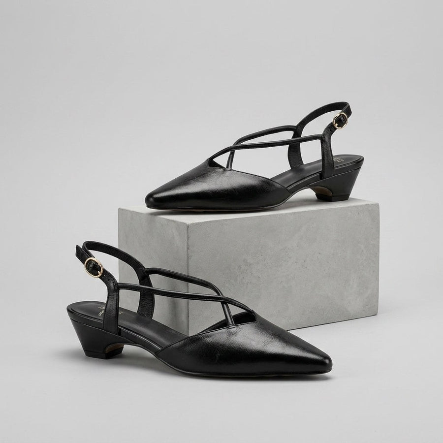 Leah Pointed Toe Slingback in Charcoal