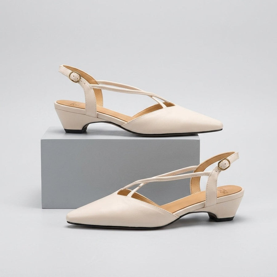 Leah Pointed Toe Slingback in Pearl