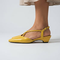 Leah Pointed Toe Slingback in Yellow