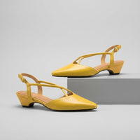 Leah Pointed Toe Slingback in Yellow