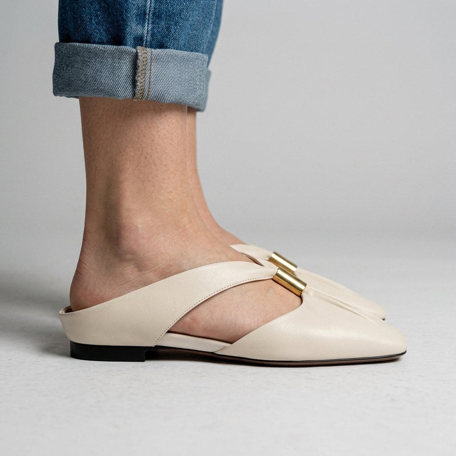Leah T-Bar Mule in Pearl