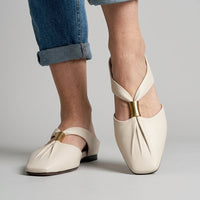 Leah T-Bar Mule in Pearl