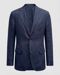 Leander Linen Blazer in Navy