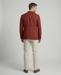 Leander Linen Blazer in Red