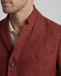 Leander Linen Blazer in Red