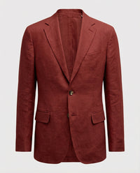 Leander Linen Blazer in Red