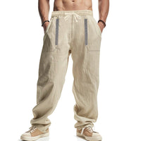 Leander Linen Blend Trousers with Side Pockets and Pockets