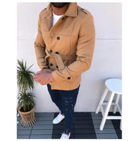 Leander Trench Coat with Belted in Khaki